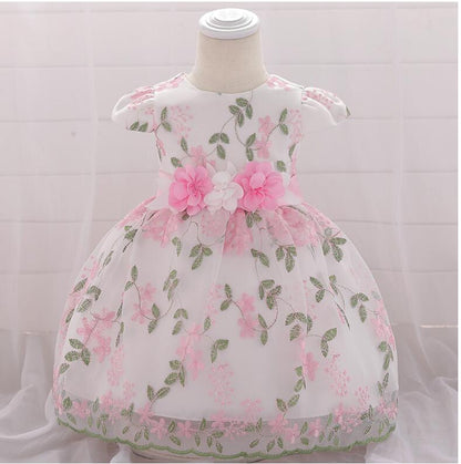 Sommerliche Kinderkleidung, Babygeburtstagskleid, Hochzeitskleid, Rock, flauschiges Kleid für Mädchen