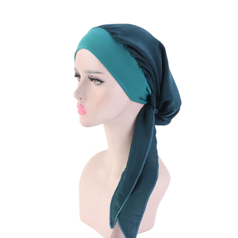 Pastoral style imitation silk stretch headband braid hat