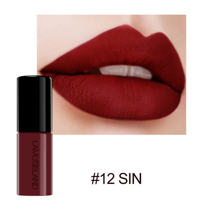 12 Farben, haltbar, wasserfest, antihaftbeschichtet, Lippenstiftprobe, matt, Lip Glaze