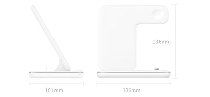 Kompatibles kabelloses Ladegerät für Mobiltelefone, Smartwatches und Kopfhörer – 3-in-1-Ladestation