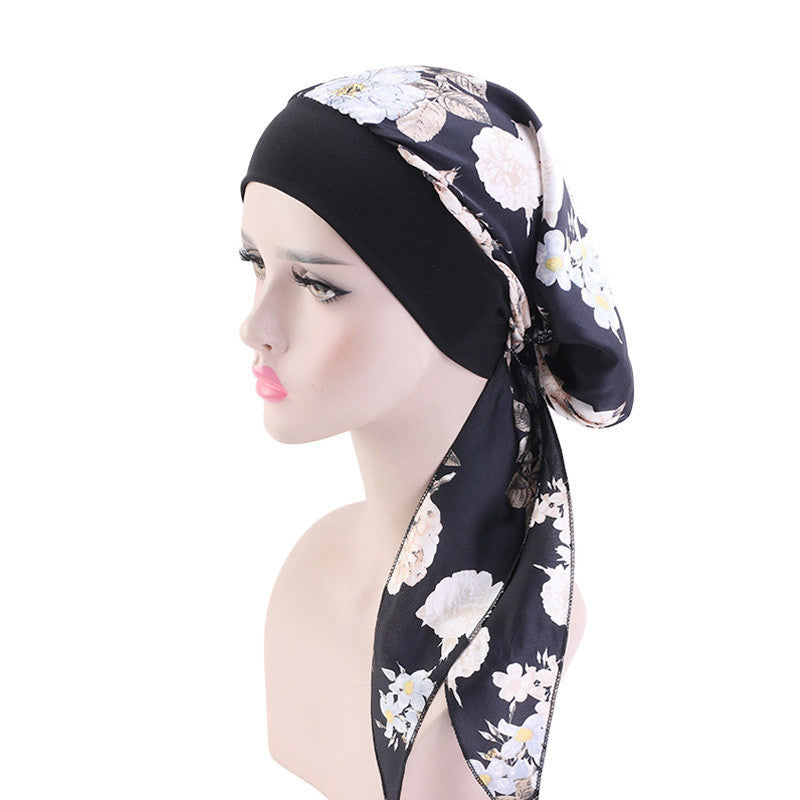 Pastoral style imitation silk stretch headband braid hat