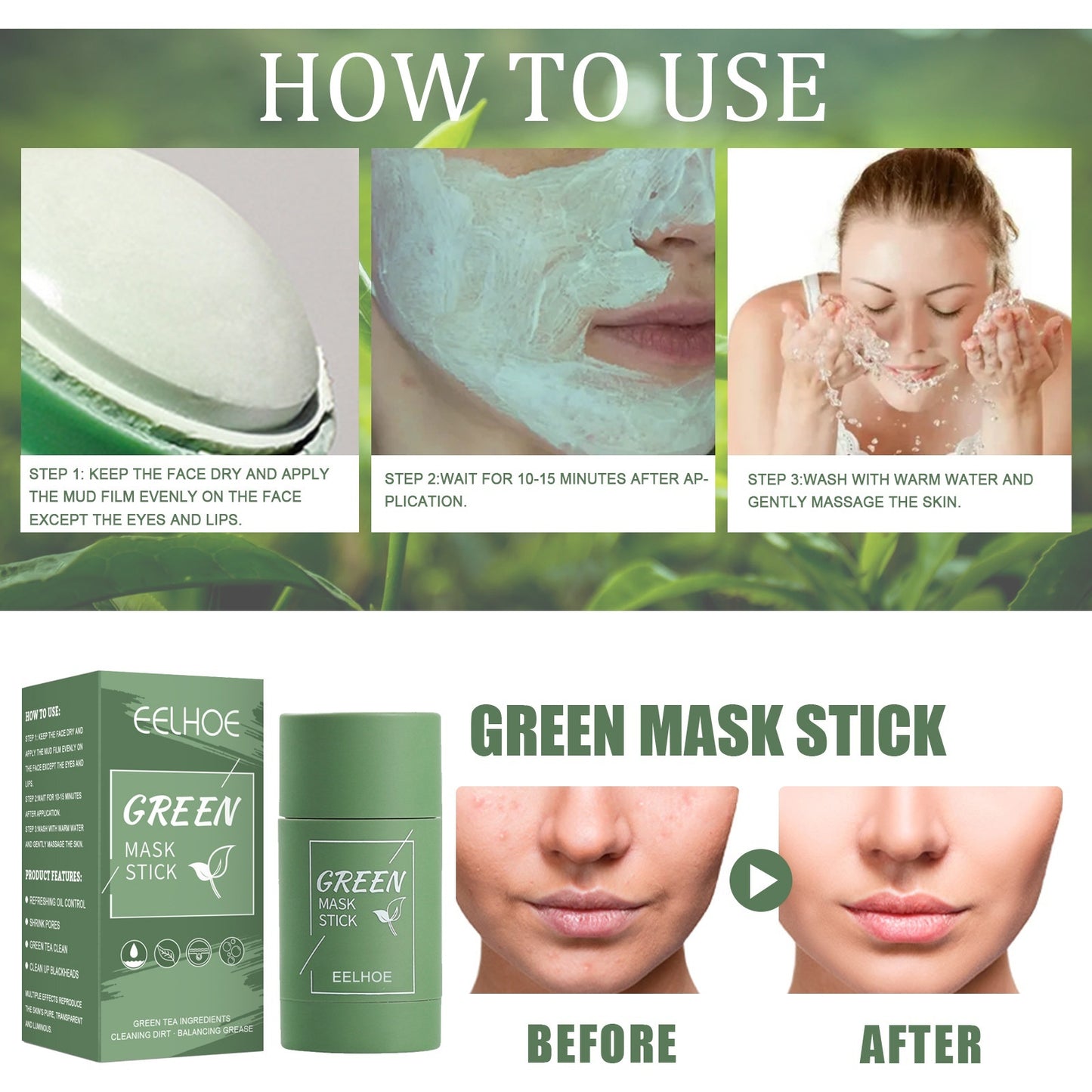 Deep Cleaning And Moisturizing Facial Mask Stick Shrinks Pores