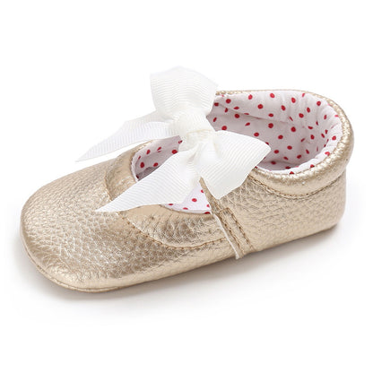 Babyschuhe, Babyschuhe mit weicher Sohle, PU-Prinzessinnenschuhe