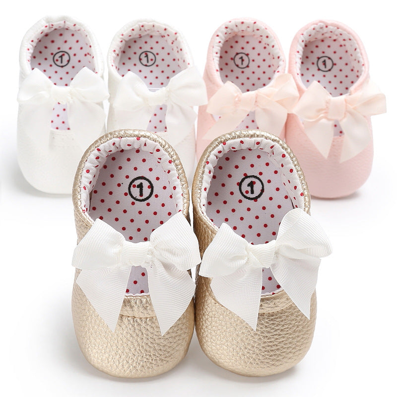 Babyschuhe, Babyschuhe mit weicher Sohle, PU-Prinzessinnenschuhe