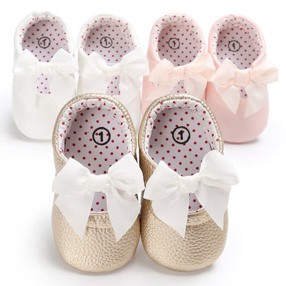 Babyschuhe, Babyschuhe mit weicher Sohle, PU-Prinzessinnenschuhe