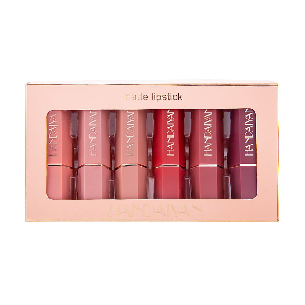 Matte Lippenstift-Geschenkbox-Set mit antihaftbeschichtetem Becher