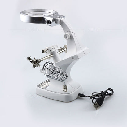 Turn The Repair Tool Magnifying Glass To Look At The Circuit Board