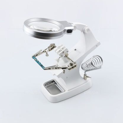 Turn The Repair Tool Magnifying Glass To Look At The Circuit Board