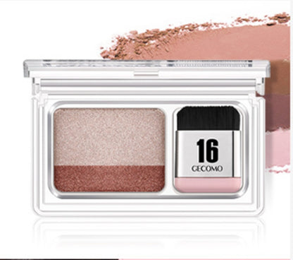 Zweifarbiger Lidschatten mit Farbverlauf, mattes Nude-Make-up in Erdtönen