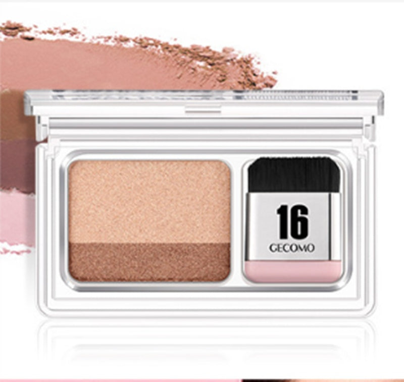 Zweifarbiger Lidschatten mit Farbverlauf, mattes Nude-Make-up in Erdtönen