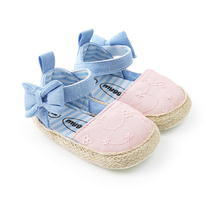 Babyschuhe mit Schleife, atmungsaktive Babyschuhe mit Klettverschluss