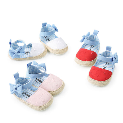 Babyschuhe mit Schleife, atmungsaktive Babyschuhe mit Klettverschluss