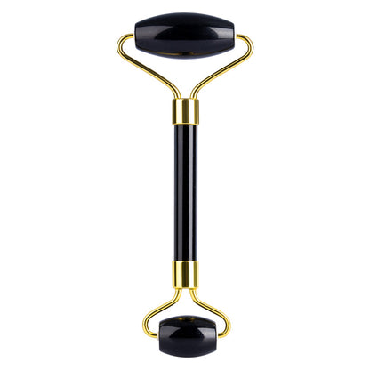 Natural Quartz Scraper Jade Roller Guasha Set Black Genuine