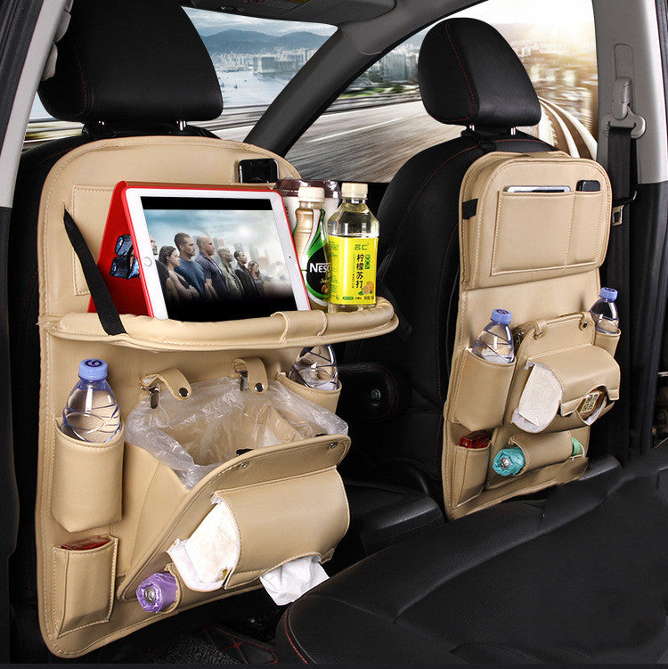 Auto-Aufbewahrungstasche aus PU-Leder, multifunktionale Sitzlehnenablage, wasserdichte Auto-Organizer-Tasche, Auto-Innenausstattung