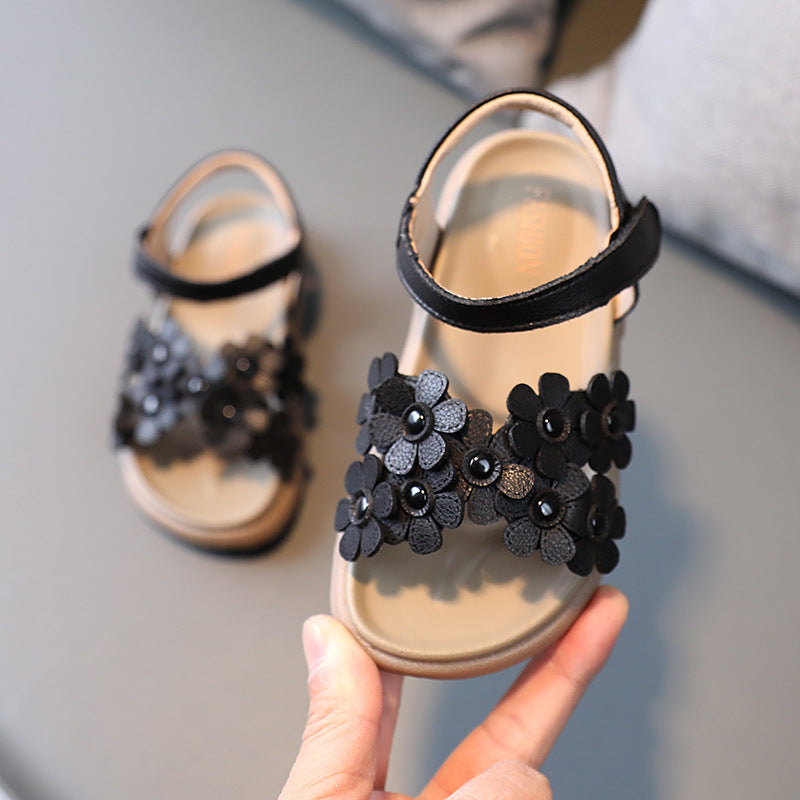 Koreanische Version der großen Kinder-Strandschuhe mit Blumenmuster und weicher Sohle