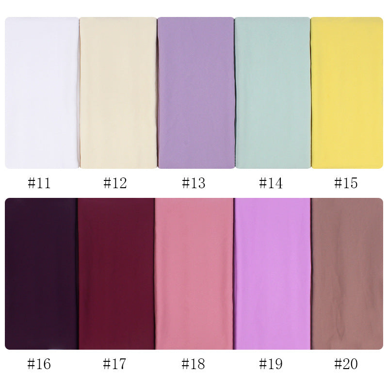 70 x 180 cm Monochromer Perlen-Chiffon-Hijab-Schal