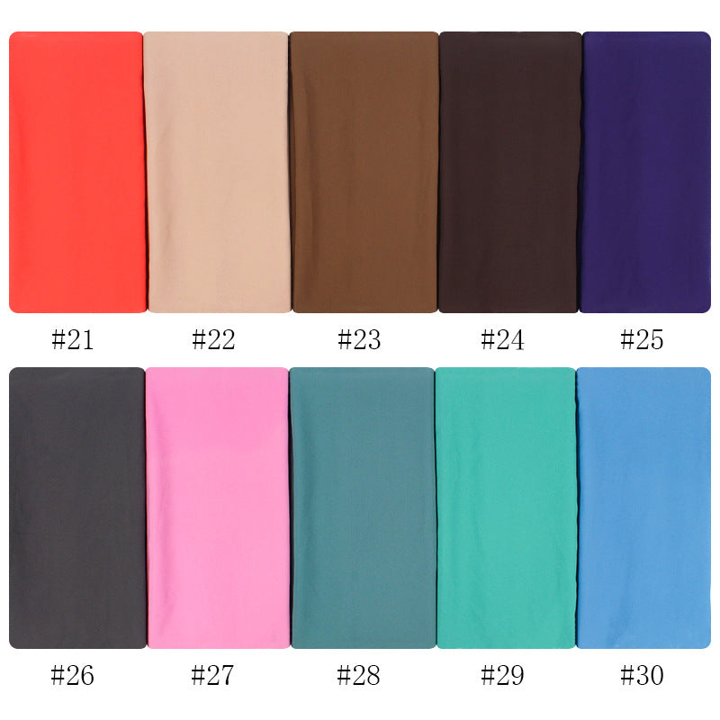 70 x 180 cm Monochromer Perlen-Chiffon-Hijab-Schal