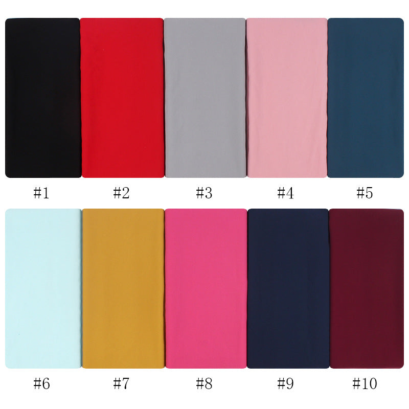 70 x 180 cm Monochromer Perlen-Chiffon-Hijab-Schal
