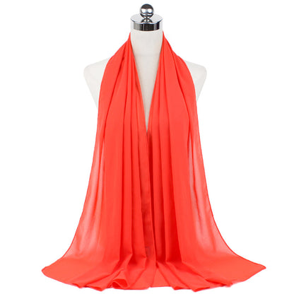 70 x 180 cm Monochromer Perlen-Chiffon-Hijab-Schal