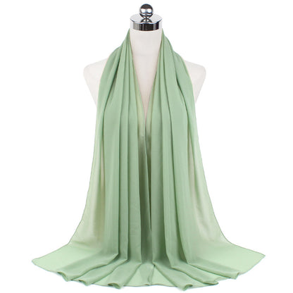 70 x 180 cm Monochromer Perlen-Chiffon-Hijab-Schal