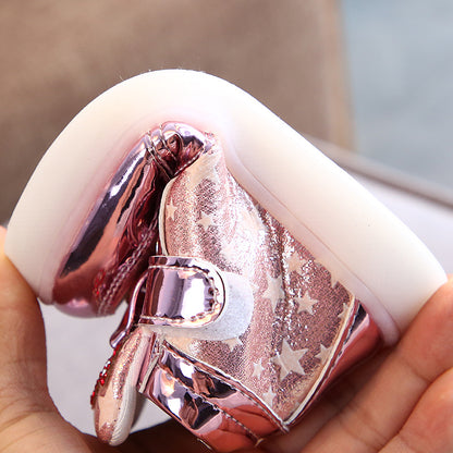 Mädchenschuhe mit Sternenmuster und Leuchtfunktion, Mädchenschuhe mit Strasssteinen, Zhongbang LED-Leuchtschuhe