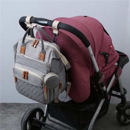 Neuer Mama-Rucksack, der am Kinderwagen befestigt werden kann, Babytasche, faltbare Babybetttasche