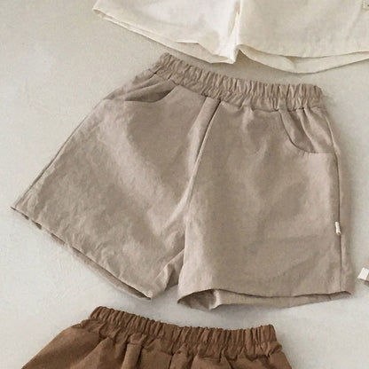 Sommerliche Babykleidung: Lässige Shorts aus Baumwolle und Leinen für Babys – dünn und bequem