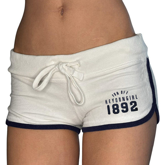 Sportshorts im amerikanischen Preppy-Stil mit Digitaldruck und Kontrastfarben