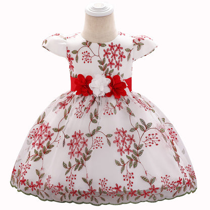 Sommerliche Kinderkleidung, Babygeburtstagskleid, Hochzeitskleid, Rock, flauschiges Kleid für Mädchen