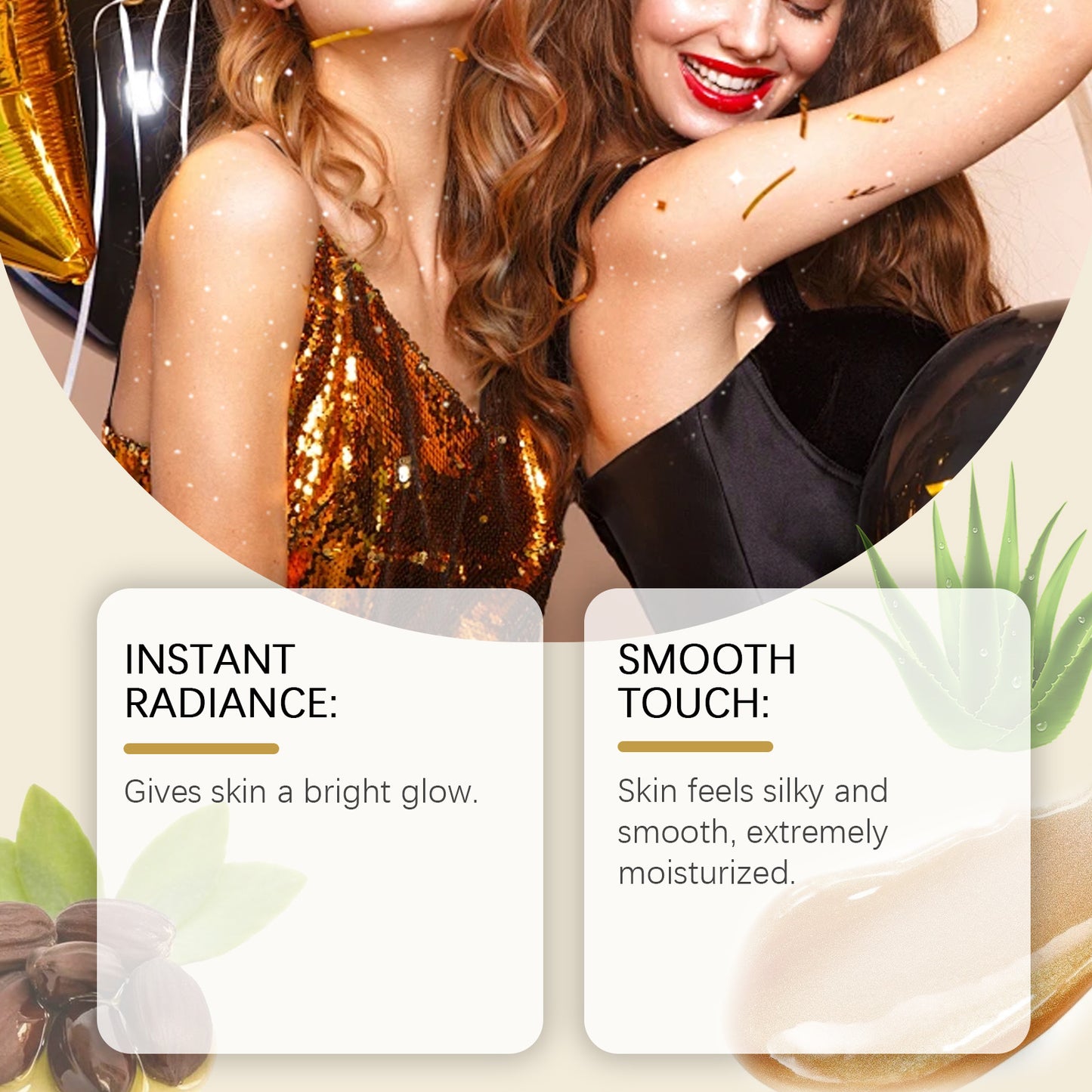 Bronzefarbenes, wasserfestes und feuchtigkeitsspendendes Massage-Körperöl