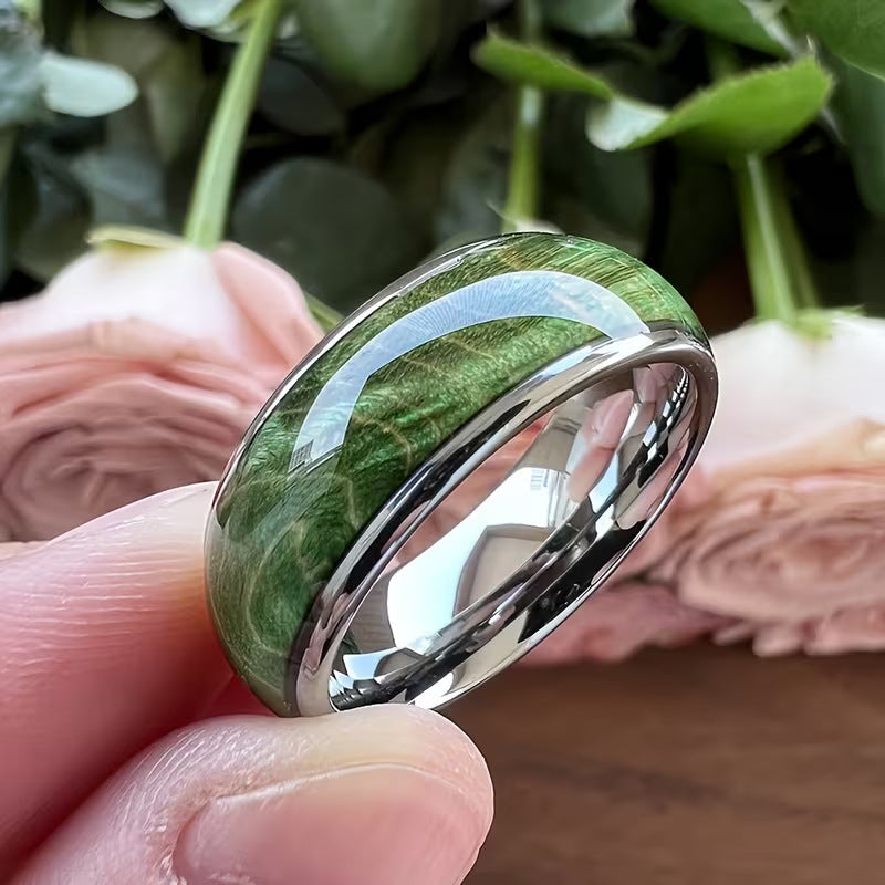 Eleganter grüner Holzmaserungsring
