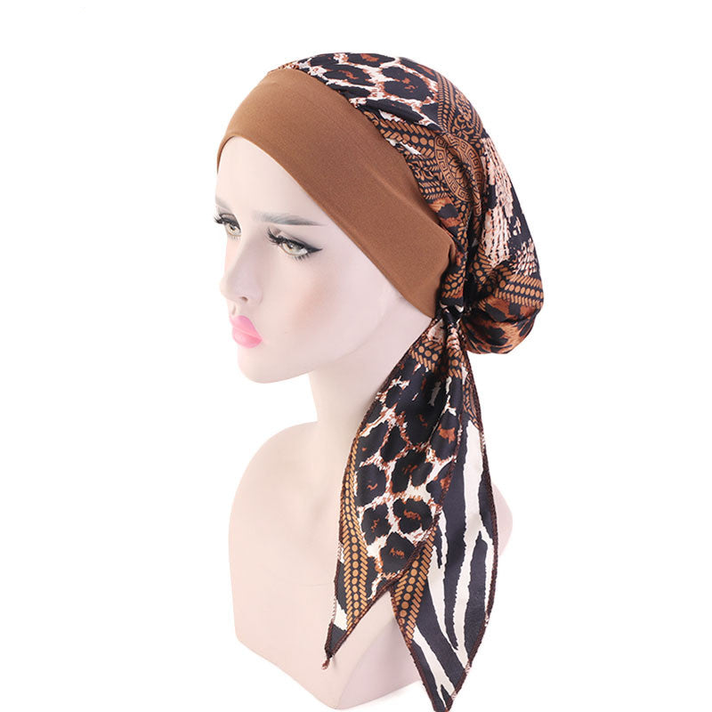 Pastoral style imitation silk stretch headband braid hat