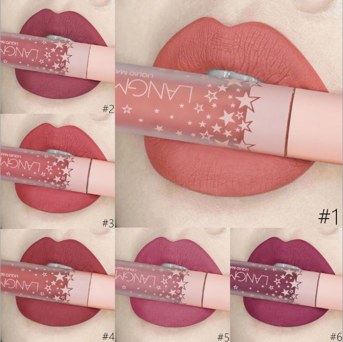 Mattes Lippenstift-Set, wasserfest, langanhaltend, samtig