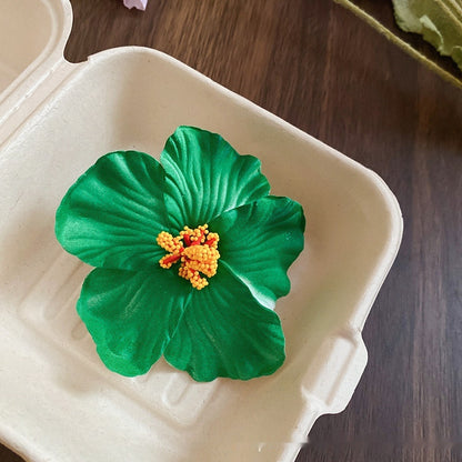 Haarspange mit Hibiskusblüten-Motiv für Damen, maritimes Foto-Ambiente, Kopfbedeckung, seitliche Blumenspange