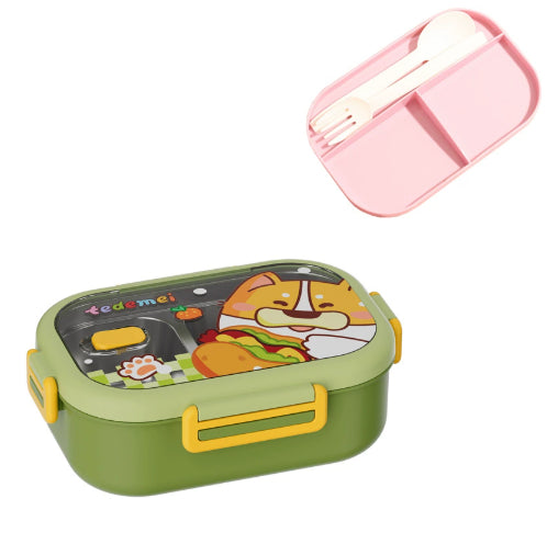 Food-grade 304 Stainless Steel Two-compartment Lunch Box