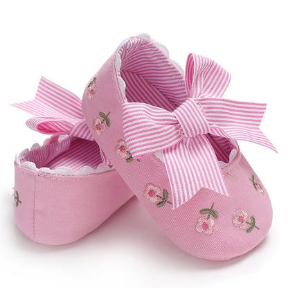 Schleifen-Babyschuhe für Mädchen und Kleinkinder, rutschfeste Schuhe 
