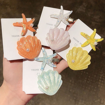 Ocean Shell Starfish Barrettes