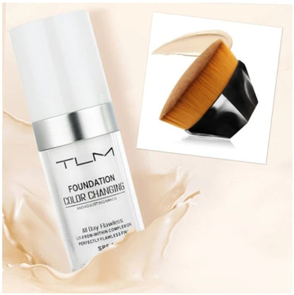Temperaturbeständige flüssige Foundation, Concealer, tragbar, natürliche Farbnuance, Make-up-Foundation, BB-Concealer