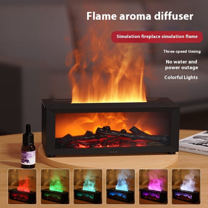 Neue Aromatherapie-Maschine mit Flammeneffekt: Farbiger Diffusor für ätherische Öle, Luftbefeuchter mit großem Nebelvolumen und 3D-Flammenkamin-Effekt.