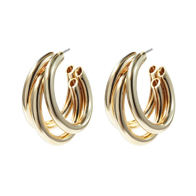 Metallene runde Ohrringe für Damen
