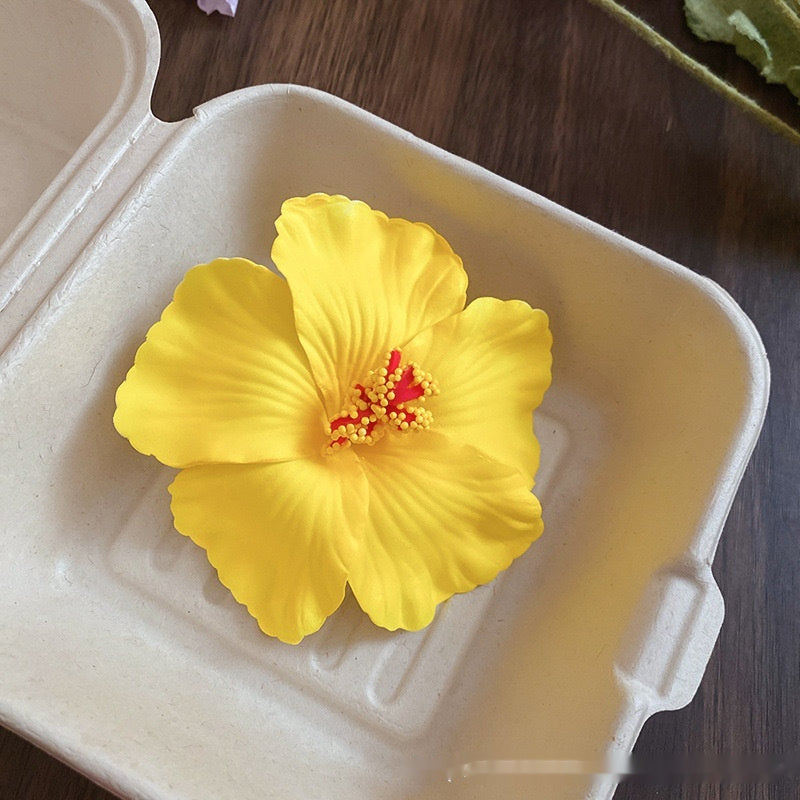 Haarspange mit Hibiskusblüten-Motiv für Damen, maritimes Foto-Ambiente, Kopfbedeckung, seitliche Blumenspange