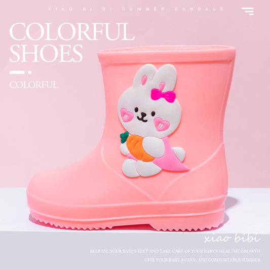 Wasserdichte, rutschfeste Regenstiefel mit Cartoon-Motiven für Kinder