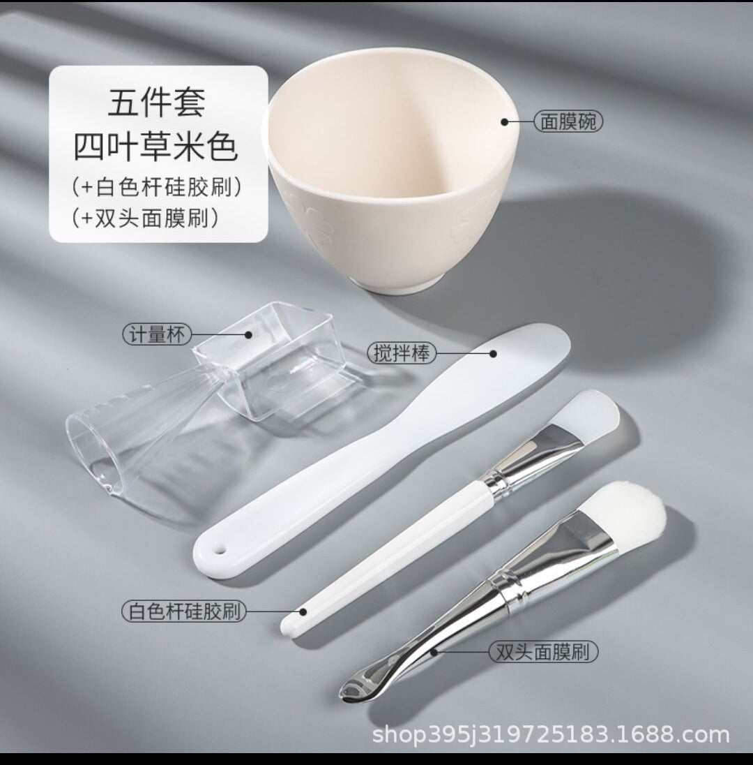 5-teiliges Gesichtsmasken-Set mit Mischschale, Hautpflege-Werkzeugset für Mädchen, Beauty-Zubehör für Frauen, Make-up-Produkte