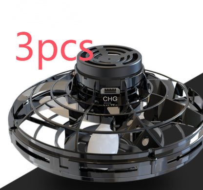 Mini-Fingertip-Gyro, interaktives Dekompressionsspielzeug, Drohne mit LED-Beleuchtung, UFO-förmiger fliegender Hubschrauber, Spinner-Spielzeug für Kinder