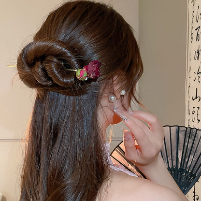 Retro Rose Pearl New Chinese Style Hairpin