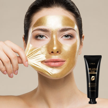 Feuchtigkeitsspendende Abreißmaske mit Goldfolien-Schneckenmotiv