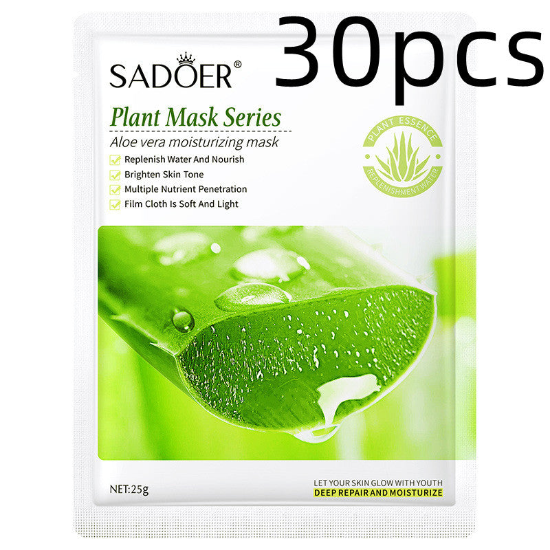 Einfache feuchtigkeitsspendende Gesichtsmaske mit Pflanzen und Früchten