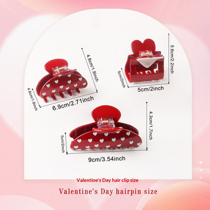 Herzförmiger, vielseitiger Haarclip mit Hai-Motiv zum Valentinstag