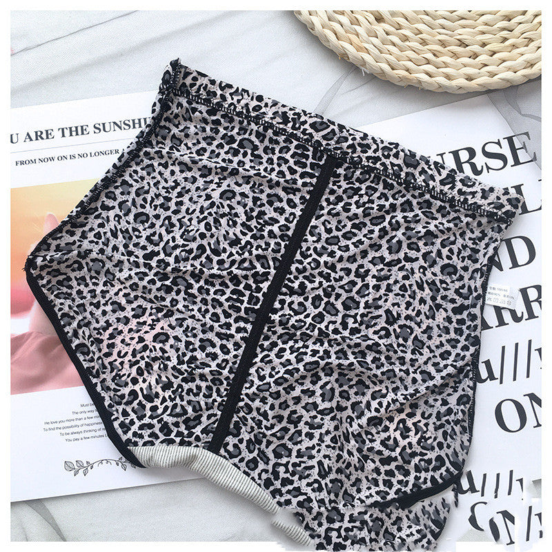 Belly Contracting Hip Lifting Sexy Seamless Leopard Print High Waist Soft Breathable Underwear For Women