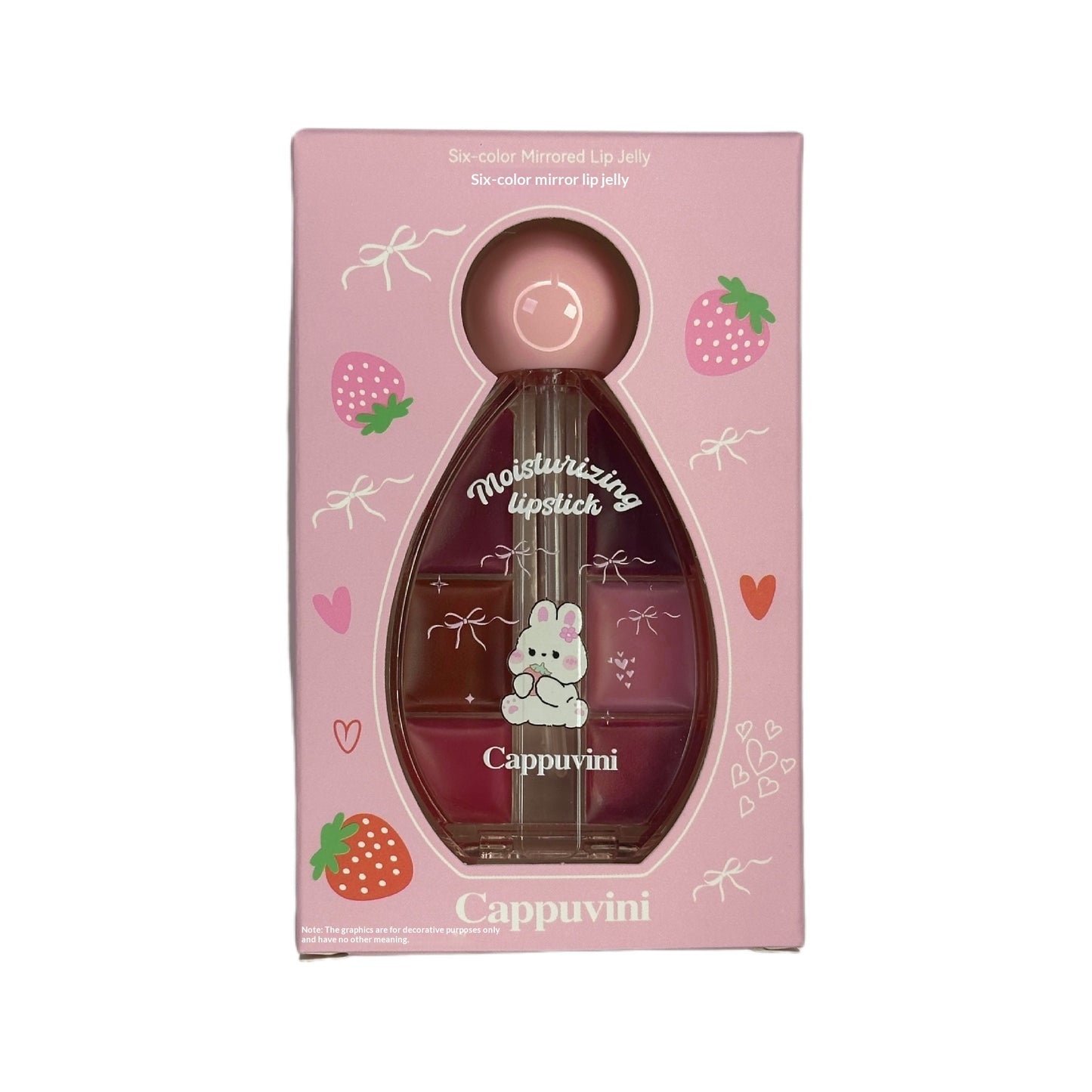 Sechsfarbiger Lipgloss mit Spiegeleffekt, feuchtigkeitsspendend und kristallklar